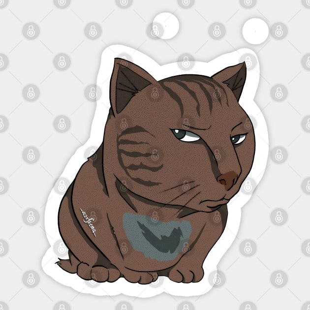The side eye cat Sticker by azxskema